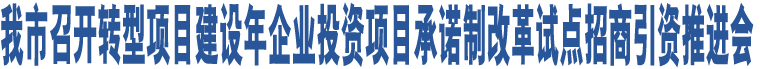 我市召開轉(zhuǎn)型項(xiàng)目建設(shè)年企業(yè)投資項(xiàng)目承諾制改革試點(diǎn)招商引資推進(jìn)會(huì)