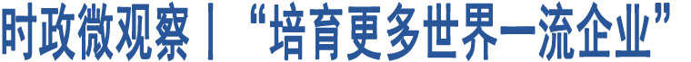 時政微觀察丨“培育更多世界一流企業(yè)”