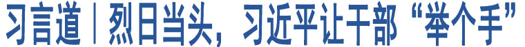 習(xí)言道｜烈日當(dāng)頭，習(xí)近平讓干部“舉個(gè)手”