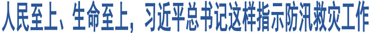 人民至上、生命至上，習(xí)近平總書記這樣指示防汛救災(zāi)工作