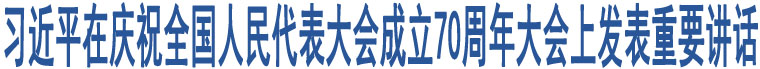 習(xí)近平在慶祝全國(guó)人民代表大會(huì)成立70周年大會(huì)上發(fā)表重要講話(huà)