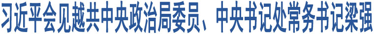 習(xí)近平會(huì)見(jiàn)越共中央政治局委員、中央書(shū)記處常務(wù)書(shū)記梁強(qiáng)