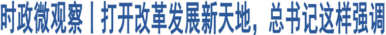 時政微觀察丨打開改革發(fā)展新天地，總書記這樣強調