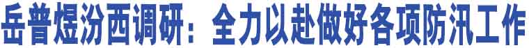 岳普煜汾西調(diào)研：全力以赴做好各項防汛工作