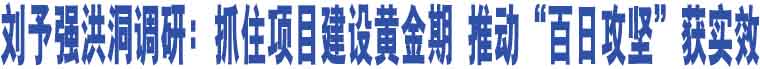 劉予強洪洞調(diào)研：抓住項目建設(shè)黃金期 推動“百日攻堅”獲實效