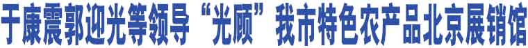 于康震郭迎光等領(lǐng)導(dǎo)“光顧”我市特色農(nóng)產(chǎn)品北京展銷館