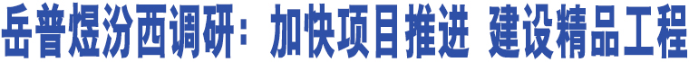 岳普煜汾西調(diào)研：加快項目推進 建設(shè)精品工程