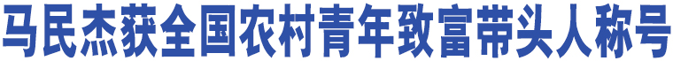 馬民杰獲全國農(nóng)村青年致富帶頭人稱號