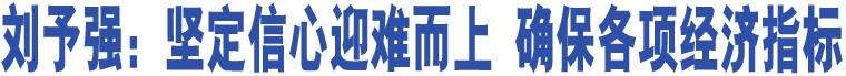 劉予強：堅定信心迎難而上 確保各項經(jīng)濟指標“雙過半”